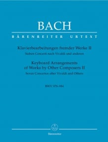 Bach: Keyboard Arrangements of Works by Other Composers II published by Barenreiter