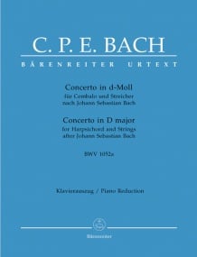 Bach: Concerto for Keyboard in D minor (BWV 1052a) (Urtext). Version by C P E Bach published by Barenreiter