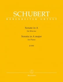 Schubert: Sonata in A D959 for Piano published by Barenreiter