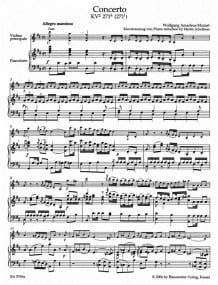 Mozart: Concerto No 7 in D K219a for Violin published by Barenreiter