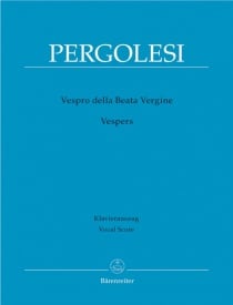 Pergolesi: Vespers (Vespro della Beata Vergine) (Reconstructed by Malcolm Bruno) published by Barenreiter - Vocal Score