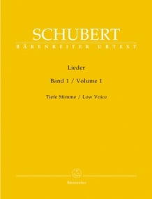 Schubert: Lieder Volume 1 for Low Voice published by Barenreiter