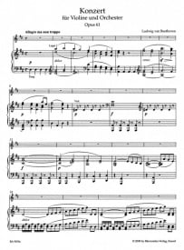 Beethoven: Concerto for Violin in D Opus 61 for Violin published by Barenreiter