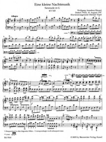 Mozart: Eine Kleine Nachtmusik for Piano published by Barenreiter