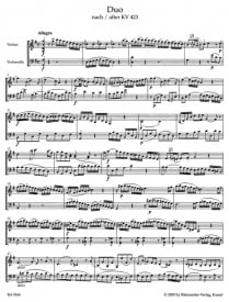 Mozart: 2 Duos for violin & cello K423 & KV424 published by Barenreiter