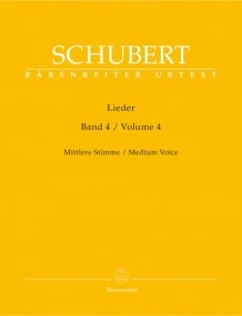 Schubert: Lieder Volume 4 for Medium Voice published by Barenreiter