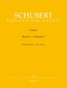 Schubert: Lieder Volume 3 for Low Voice published by Barenreiter