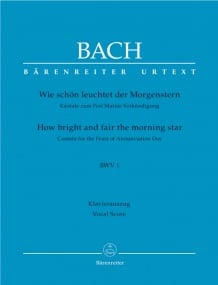 Bach: Cantata No 1: Wie schoen leuchtet der Morgenstern (BWV 1) published by Barenreiter Urtext - Vocal Score