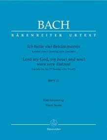 Bach: Cantata No 21: Ich hatte viel Bekuemmernis (Lord my God, my heart and soul were sore distrest) (BWV 21) published by Barenreiter Urtext - Vocal Score