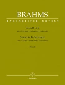 Brahms: String Sextet in Bb Opus18 published by Barenreiter