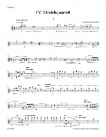 Trojahn: String Quartet No 4 published by Barenreiter (Set of Parts)