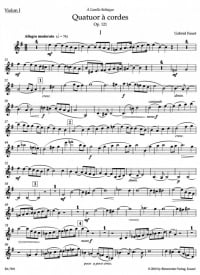 Faure: String Quartet Opus 121 published by Barenreiter