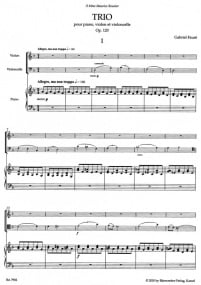 Faure: Piano Trio Opus 120 published by Barenreiter