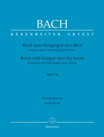 Bach: Cantata No 39: Brich dem Hungrigen dein Brot (Break with hungry men thy bread) (BWV 39) published by Barenreiter Urtext - Vocal Score