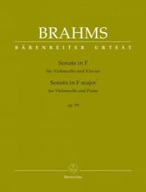 Brahms: Sonata in F Op99 for Cello published by Barenreiter