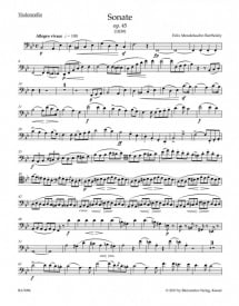 Mendelssohn: Complete Works for Cello & Piano Volume 1 published by Barenreiter