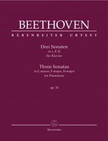 Beethoven: 3 Sonatas in C minor, F & D major Opus 10 for Piano published by Barenreiter