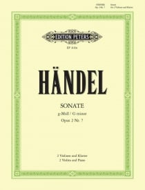 Handel: Trio Sonata in G minor Opus 2/7 for 2 Violins & Piano published by Peters