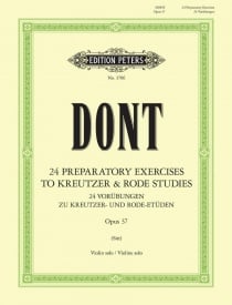 Dont: 24 Preparatory Exercises Opus 37 for Violin published by Peters