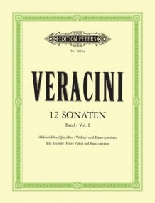 Veracini: 12 Sonatas Opus 1 Volume 1 for Treble Recorder, Flute or Violin published by Peters Edition