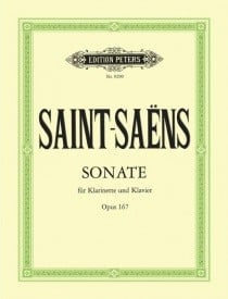 Saint-Saens: Sonata in E flat Opus 167 for Clarinet published by Peters