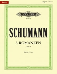Schumann: 3 Romances Opus 28 for Piano published by Peters