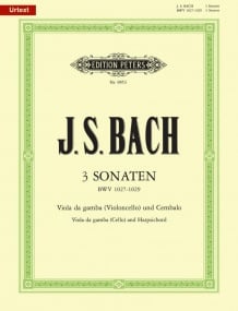 Bach: Viola Da Gamba Sonatas BWV 1027 - 1029 for Cello published by Peters