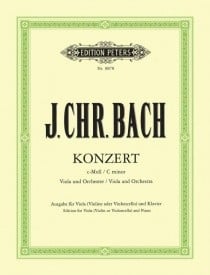 J C Bach: Concerto in C Minor for Viola published by Peters