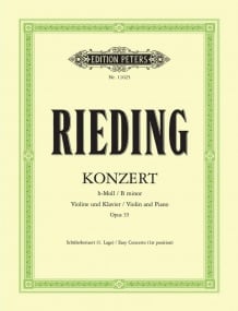 Rieding: Concerto in B Minor Opus 35 for Violin published by Peters