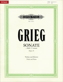 Grieg: Sonata No 3 in C Minor Opus 45 for Violin published by Peters Edition