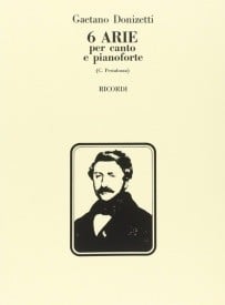 Donizetti: 6 Arie Per Canto e Pianoforte published by Ricordi