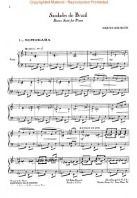 Milhaud: Saudades do Brasil for Piano published by Eschig