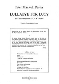 Maxwell Davies: Lullabye for Lucy SATB published by Boosey & Hawkes