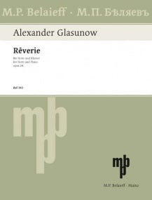 Glazunov: Reverie Opus 24 for Horn published by Belaieff