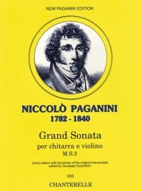 Paganini: Grand Sonata M.S.3 for Guitar & Violin published by Chanterelle