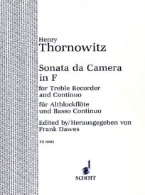 Thornowitz: Sonata da Camera in F for Treble Recorder published by Schott