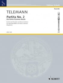 Telemann: Partita No. 2 in G for Descant Recorder published by Schott