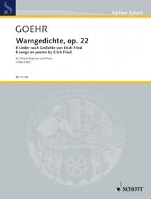 Goehr: Warngedichte Opus 22 published by Schott