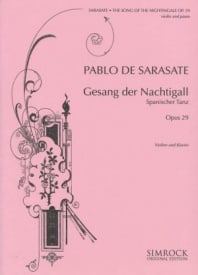 Sarasate: Song of the Nightingale Opus 29 for Violin published by Simrock