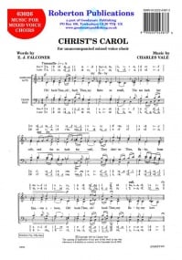 Vale: Christ's Carol SATB published by Roberton