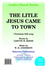 Anderson: Little Jesus Came To Town (Unison) published by Roberton