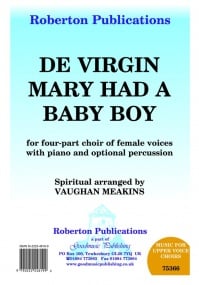 Meakins: De Virgin Mary Had A Baby Boy SSAA published by Roberton