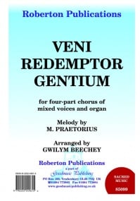 Praetorius: Veni Redemptor Gentium SATB published by Goodmusic