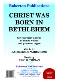Thiman: Christ Was Born At Bethlehem SATB published by Roberton
