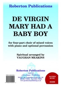 Meakins: De Virgin Mary Had A Baby Boy SATB published by Roberton