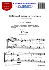 Brown: Fanfare And Vesper For Christmas SATB published by Roberton