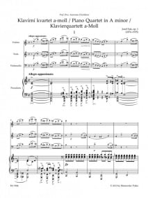 Suk: Piano Quartet in A minor Opus 1 published by Barenreiter