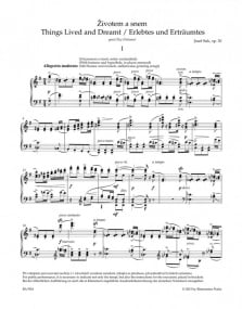 Suk: Things Lived and Dreamt Opus 30 for Piano published by Barenreiter