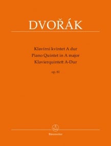 Dvorak: Piano Quintet A major Opus 81 published by Barenreiter