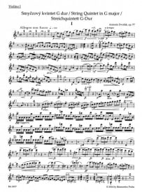 Dvorak: String Quintet in G Opus 77 published by Barenreiter